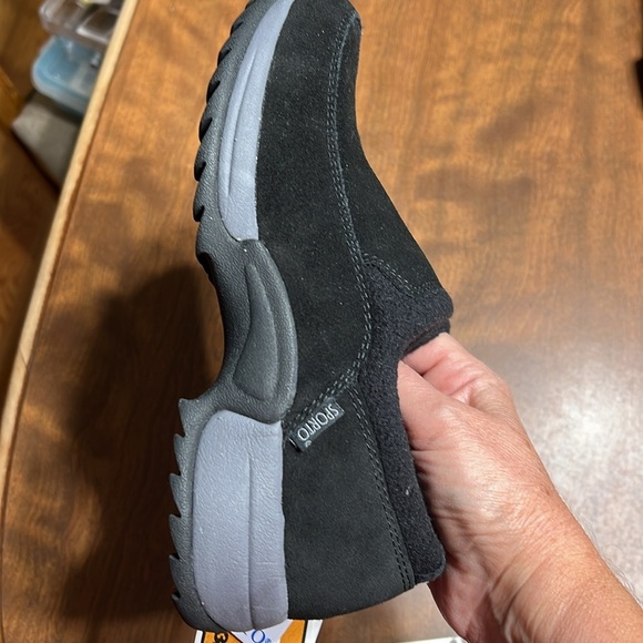 Sporto Women’s insulated waterproof slip-on Black Suede Loafers - Picture 7 of 10